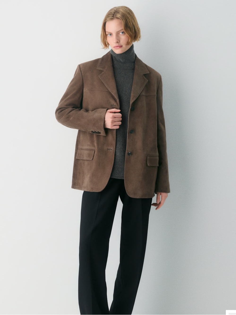 Aritzia Prima Suede Leather Blazer